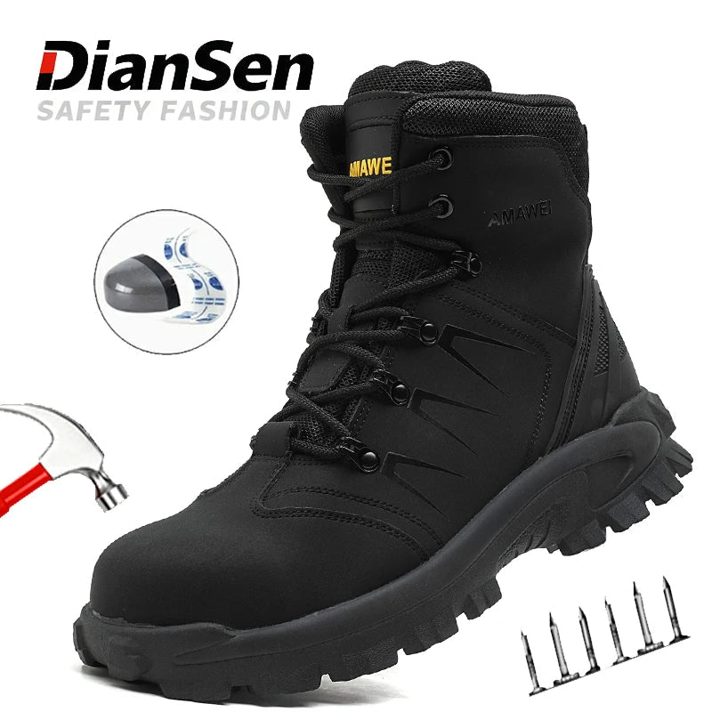 Steel Toe Safety Shoes Men's High Quality Industrial Work Boots Man Work Protection for the Feet Work Wear Free Shipping - Kenner House Emporium