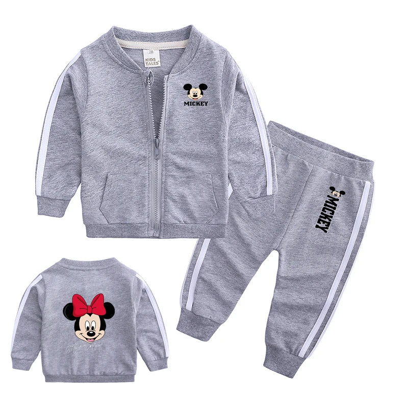 Mickey Baby Girls Boys 2pcs Tracksuit Set Spring Autumn Long Sleeve Zipper Jacket And Pants Outfit for 6 - 18 Months - Kenner House Emporium