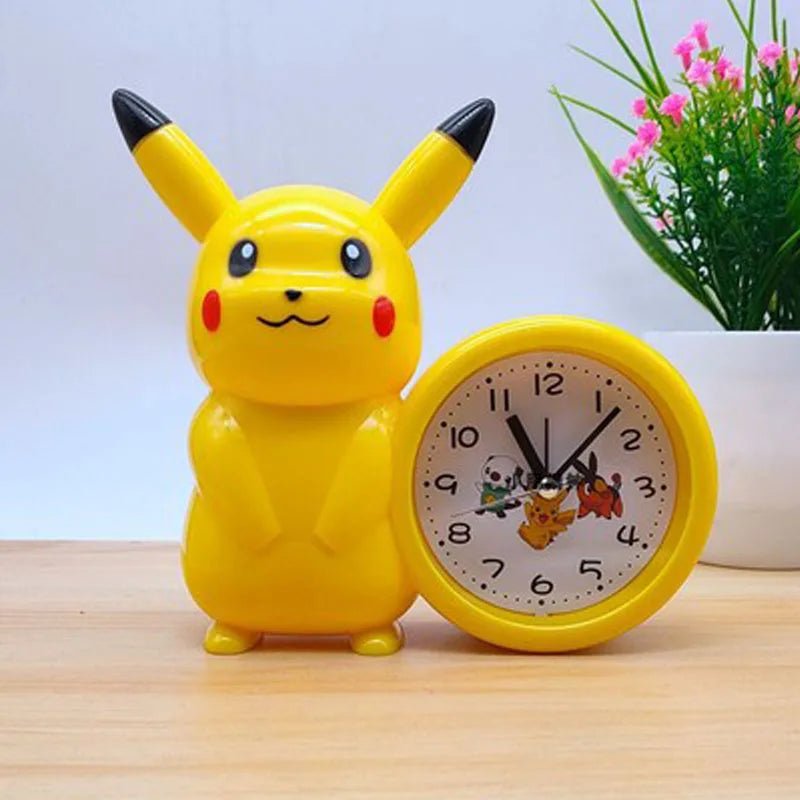 New Genuine Pokemon Anime Pikachu Catoon Kawaii Model Action Decoration Toy Children Alarm Pointer Clock Student Kids Gift - Kenner House Emporium