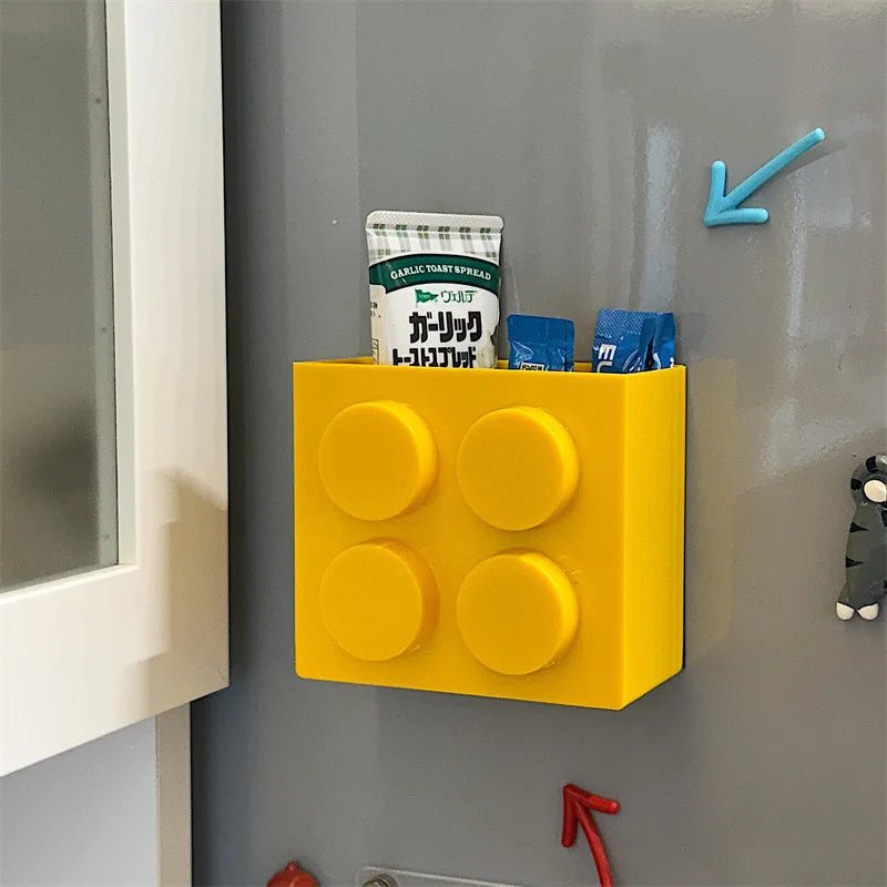 Magnetic Storage Box Building Blocks Storage Rack Kitchen No - Drill Refrigerator Magnet Storage Box Wall - mounted Container - Kenner House Emporium