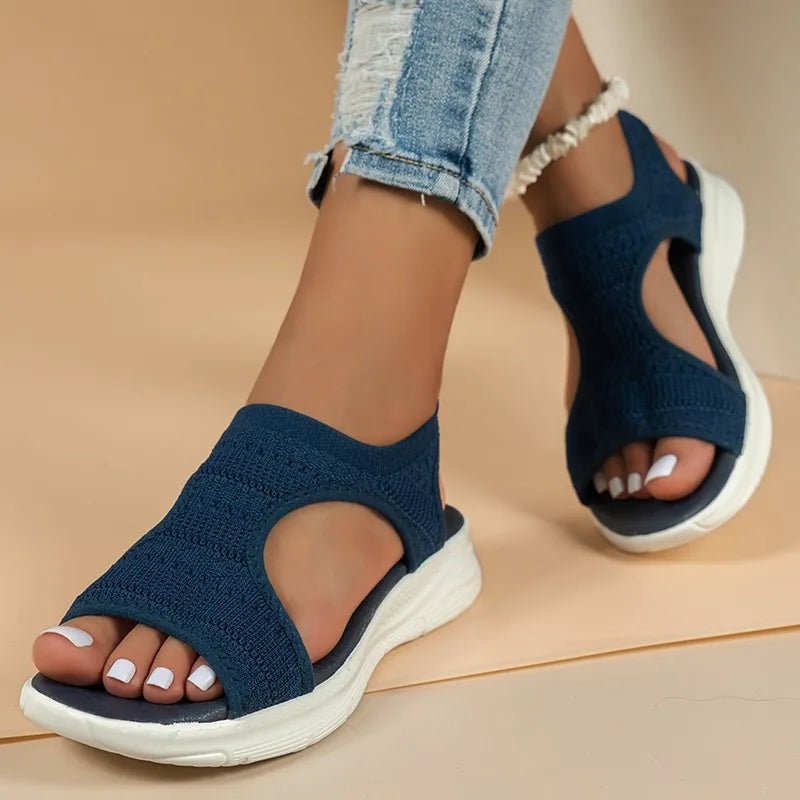 Women's Shoes 2025 Summer Comfortable Casual Sports Sandals Women's Beach Wedge Sandals Women's Mesh Knitted Roman Sandals - Kenner House Emporium