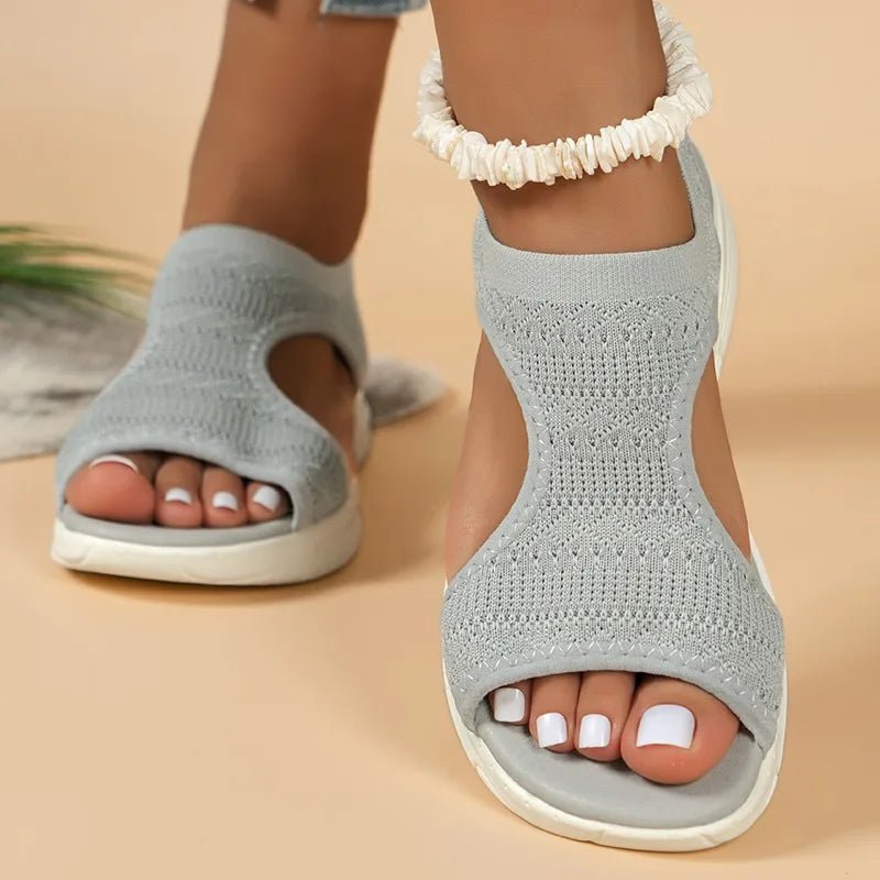 Women's Shoes 2025 Summer Comfortable Casual Sports Sandals Women's Beach Wedge Sandals Women's Mesh Knitted Roman Sandals - Kenner House Emporium