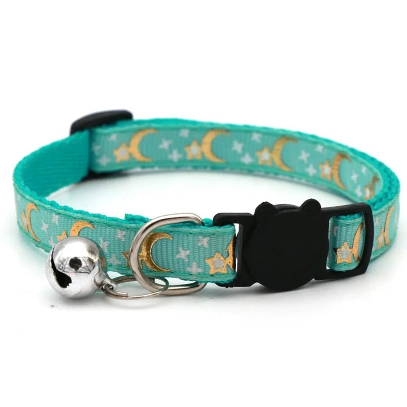 Pet Collar With Bell Cartoon Footprint Colorful Dog Puppy Kitten Collar Adjustable Safety Bell Ring Necklace Pet Accessories - Kenner House Emporium