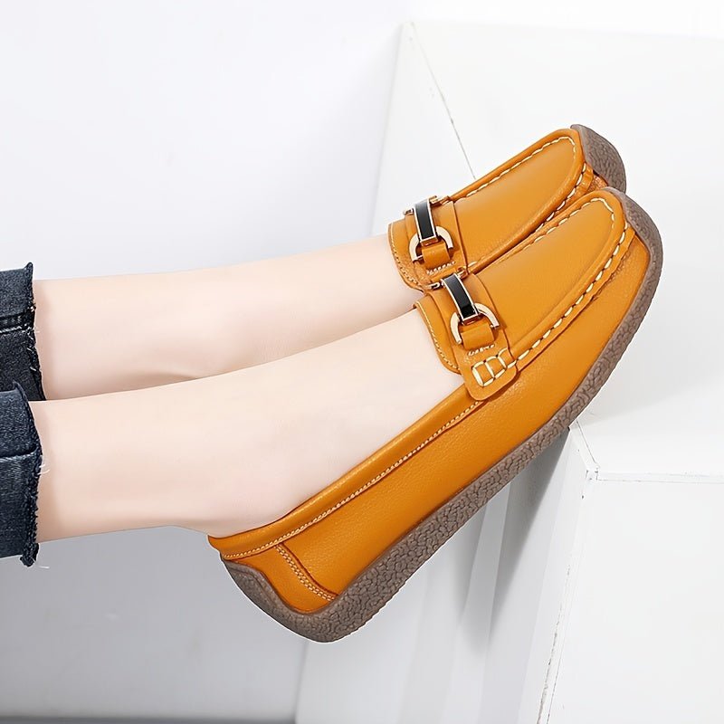 Women'S Slip - On Loafers - Soft, Non - Slip TPR Sole, Lightweight, Durable, Black Faux Cover Flats for Casual Wear, Ladies Shoes - Kenner House Emporium