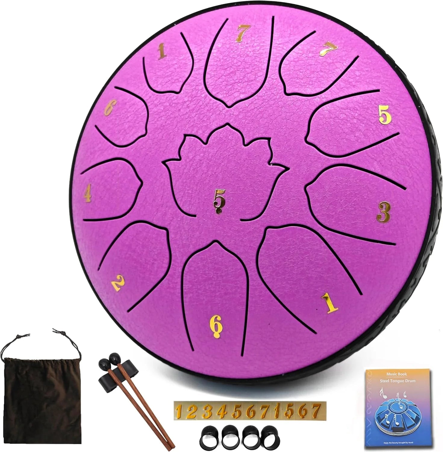 Steel Tongue Drum 6 Inch 11 Notes, Glucophone Ethereal Music Drum Percussion instrument for Yoga Meditation - Kenner House Emporium