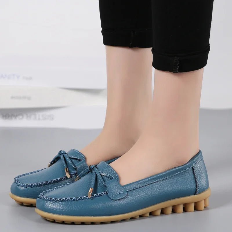 New Woman Flats Shoes Ballet Flat Sneakers Genuine Leather Spring Soft Moccasins Ladies Boat Ballerina Espadrilles Creepers - Kenner House Emporium