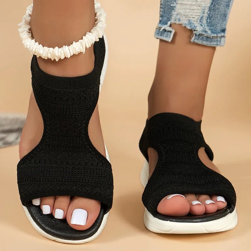Women's Shoes 2025 Summer Comfortable Casual Sports Sandals Women's Beach Wedge Sandals Women's Mesh Knitted Roman Sandals - Kenner House Emporium