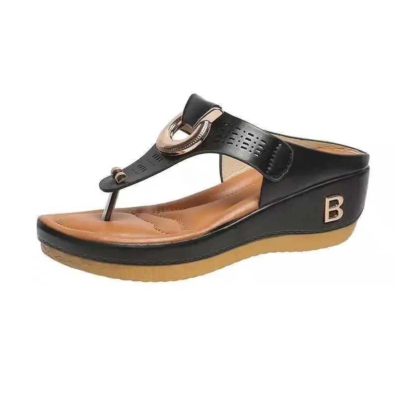 Summer Sandals Women 2025 Big Size Platform Wedges Sandals Slippers Non - Slip Open Toe Flip Flops Ladies Comfortable Beach Shoes - Kenner House Emporium