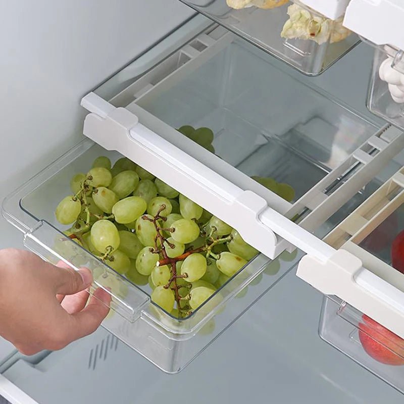 【ST】1Pcs Refrigerator Storage Box Fridge Organizer Fresh Vegetable Fruit Drain Basket Storage Container Pantry Kitchen Organizer - Kenner House Emporium