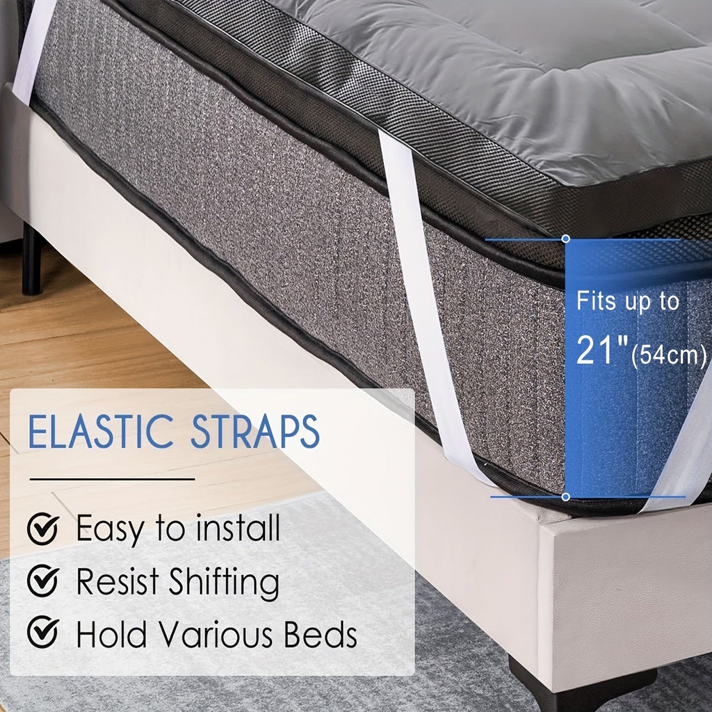 1pc Extra Thick Mattress Topper, Air Flow Quilted Fitted Mattress Pad for Back Pain, Super Breathable Mattress Pad Cover with Strong Elastic Bands fits up to 21 - inch, Extra Soft Pillow Top Mattress Topper Overfilled with Prem - Kenner House Emporium