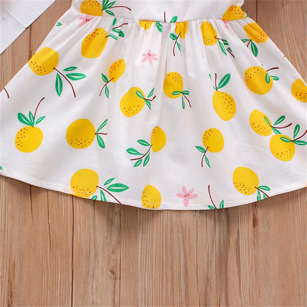 2Pcs/SetSummer girls dress children's clothing new small suspender bow orange print vest skirt with hat as a gift - Kenner House Emporium