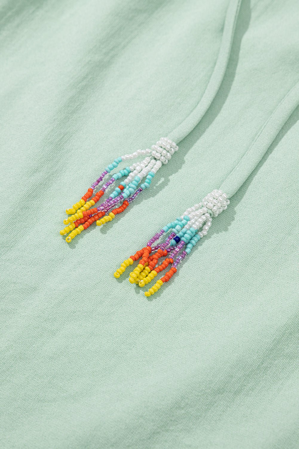Clearly Aqua Floral Embroidered Puff Sleeve Split Neck Blouse - Kenner House Emporium