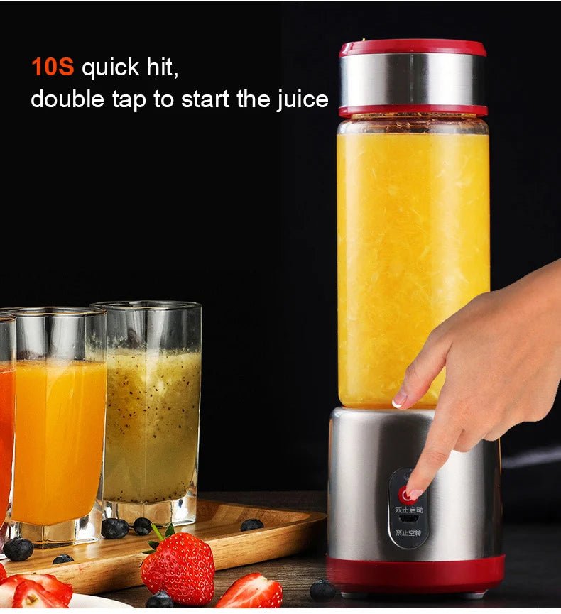 Multifunction Juicers Portable Electric Blender USB Rechargeable Electric Mixer Fruit Orange Milkshake Juice Maker Machine 450M - Kenner House Emporium