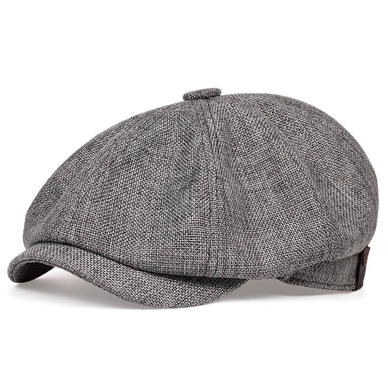 Men Casual Newsboy Hat Spring Autumn Retro Beret Hats Wild Casual Hats Unisex Wild Octagonal Cap for Men Street Caps Gorras - Kenner House Emporium