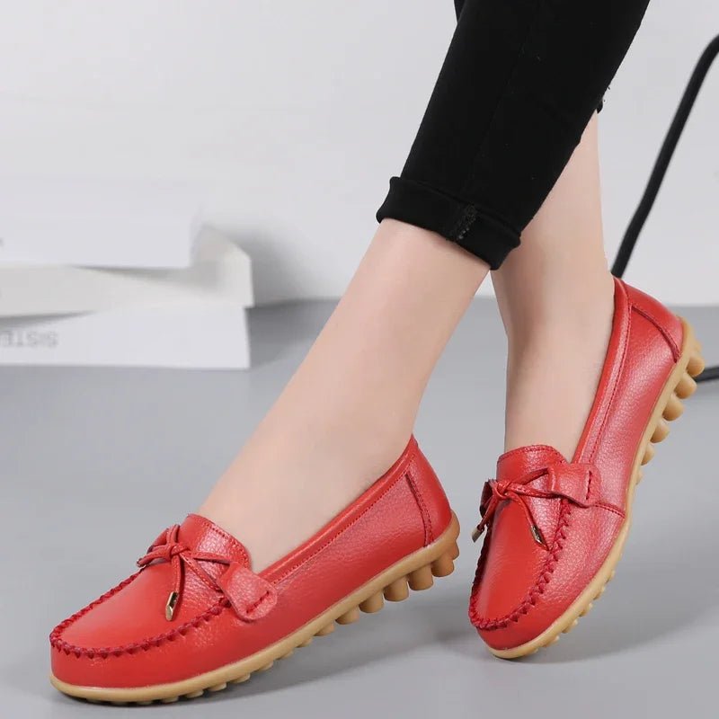 New Woman Flats Shoes Ballet Flat Sneakers Genuine Leather Spring Soft Moccasins Ladies Boat Ballerina Espadrilles Creepers - Kenner House Emporium