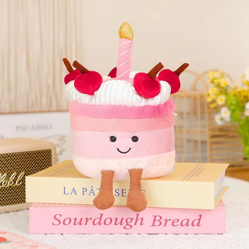 Cute JC Cartoon Cake Plush toys soft soft Doll Stuffed PP Cotton Desktop Ornament Decor Girl Collectible Birthday Surprise Gift - Kenner House Emporium