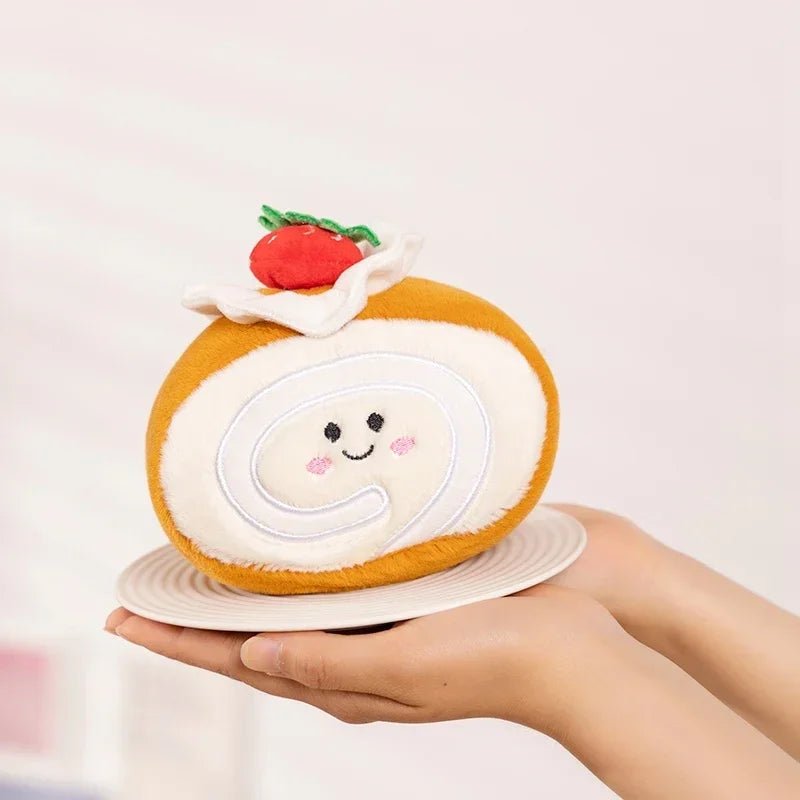 Stuffed Cake Plushie Strawberry Swiss Roll Plush Toys Cute Face Cream Snack Party Decor Party Gift Toys For Kids Birthday - Kenner House Emporium