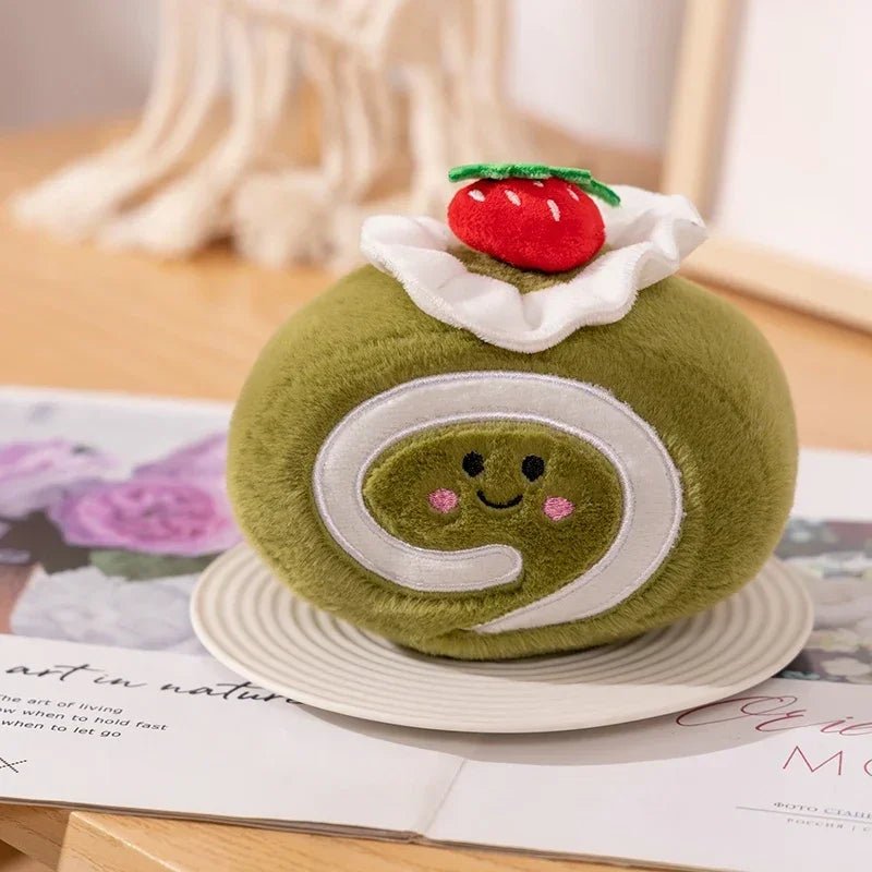 Stuffed Cake Plushie Strawberry Swiss Roll Plush Toys Cute Face Cream Snack Party Decor Party Gift Toys For Kids Birthday - Kenner House Emporium