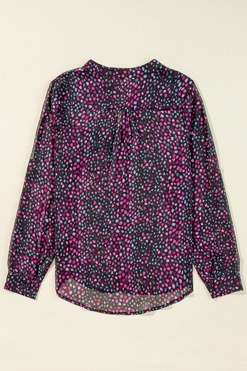Grape Wine Polka Dot Print Buttoned Shirt - Kenner House Emporium