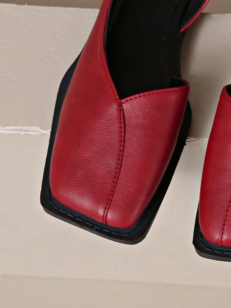 2026 Women Sandals Summer New Rear Hollow Shallow Square Head Low Heel Shoes Fashionab Comfortable Sandals - Kenner House Emporium