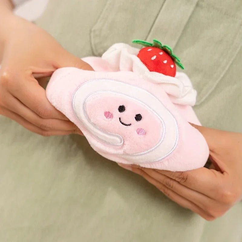 Stuffed Cake Plushie Strawberry Swiss Roll Plush Toys Cute Face Cream Snack Party Decor Party Gift Toys For Kids Birthday - Kenner House Emporium