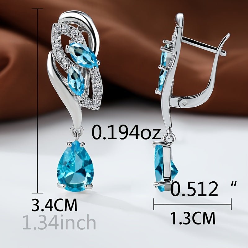 Romantic Flower Dangle Earrings Women Birthstone Party Earrings Jewelry Gifts - Kenner House Emporium