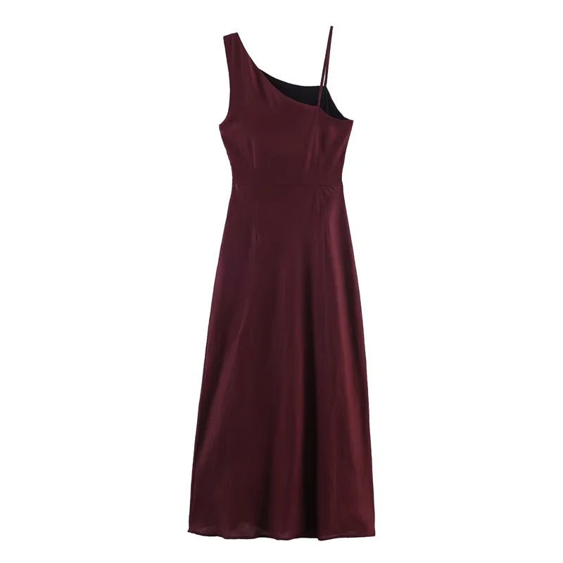 Women's Dress 2026 New Fashion Spring Summer Linen Asymmetric Midi Dress for Women Casual Chic Personality Dress - Kenner House Emporium