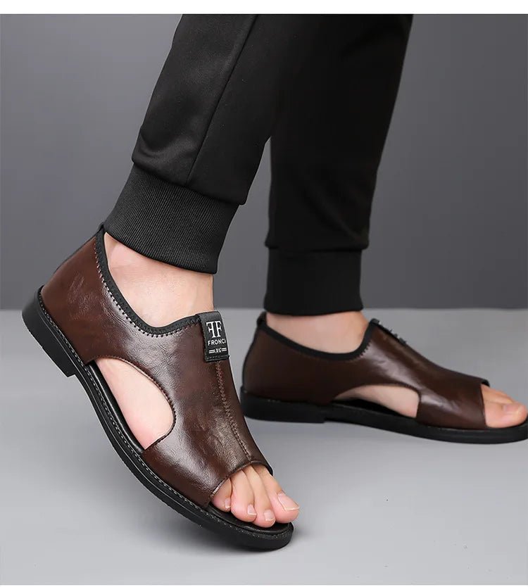 Sandals for Men Brand Casual Shoes Outdoor Fashion Men's Slippers Comfortable Beach Shoes High Quality Leather Men Flat Sandals - Kenner House Emporium