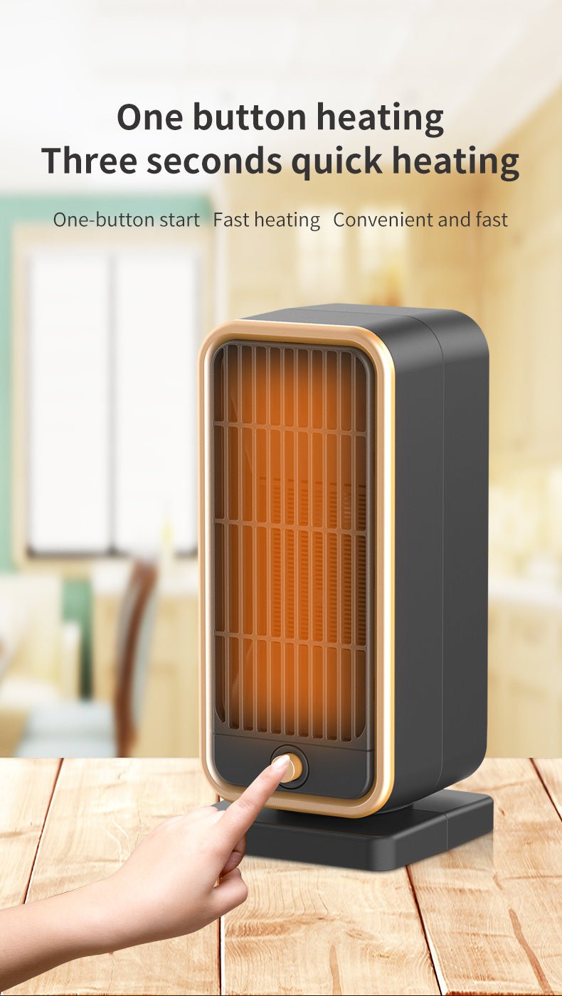 Quiet 500W Ceramic Electric Space Heater, Square Shape, 110 - 130V US Plug, No Energy Efficiency Rating, Tip - over Protection, Portable Heating Equipment for Bedroom, Living Room, Office - Kenner House Emporium