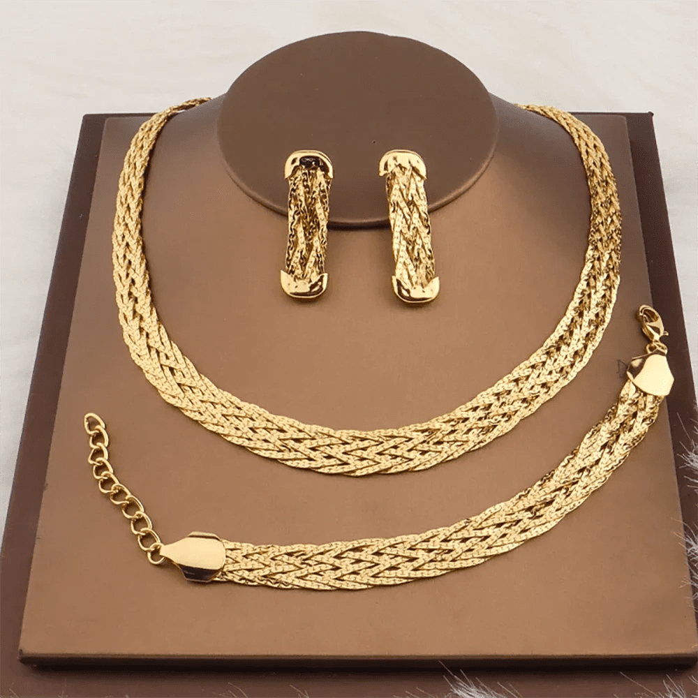 YM 10MM Woven Chain for Women Gold Plated Necklace and Bracelet 40CM Hollow Chain Dubai Africa Luxury Punk Jewellery Accessaries - Kenner House Emporium