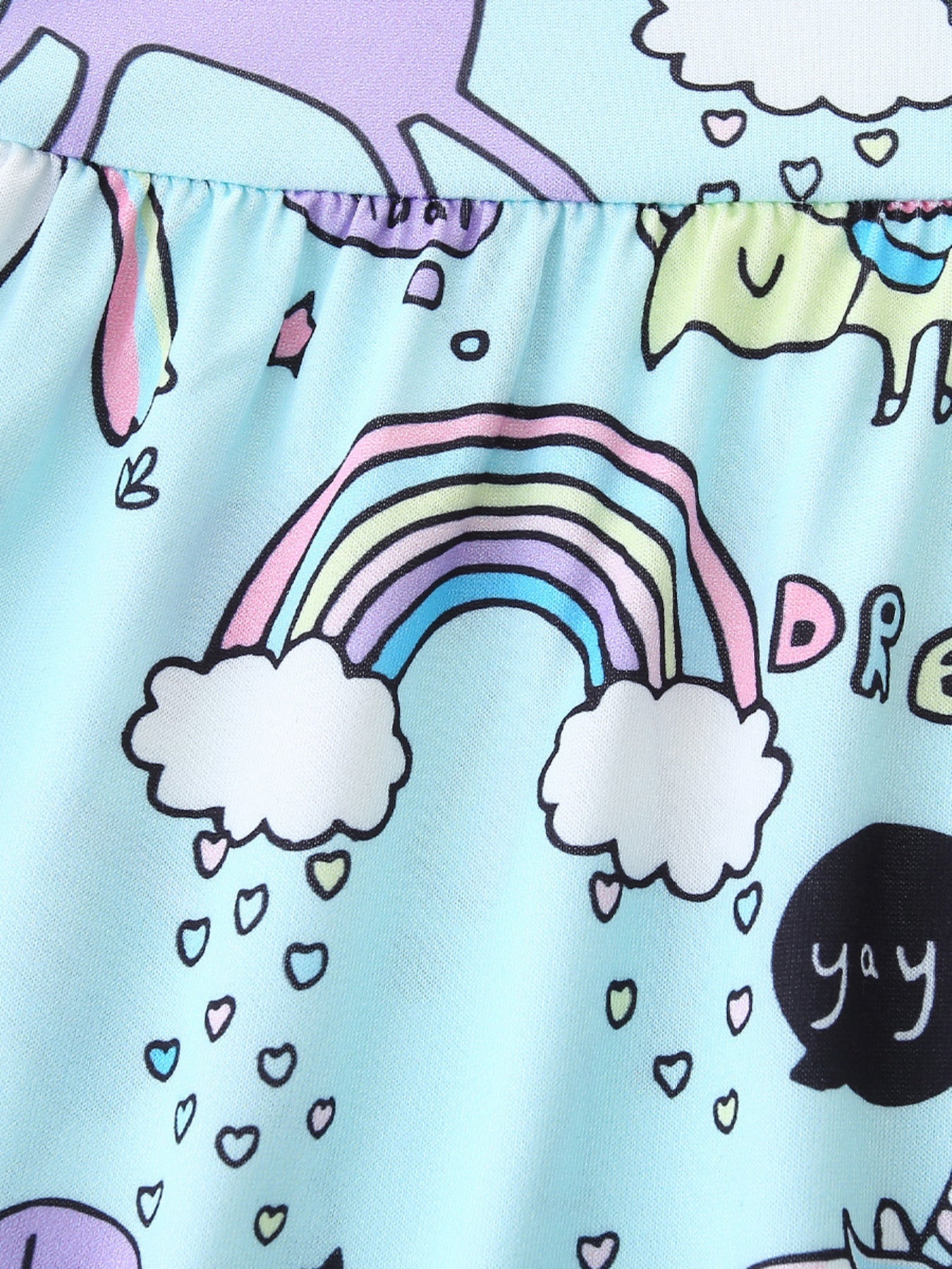 Children's Cute Cartoon Dinosaur & Unicorn Print Casual Dress - Kenner House Emporium