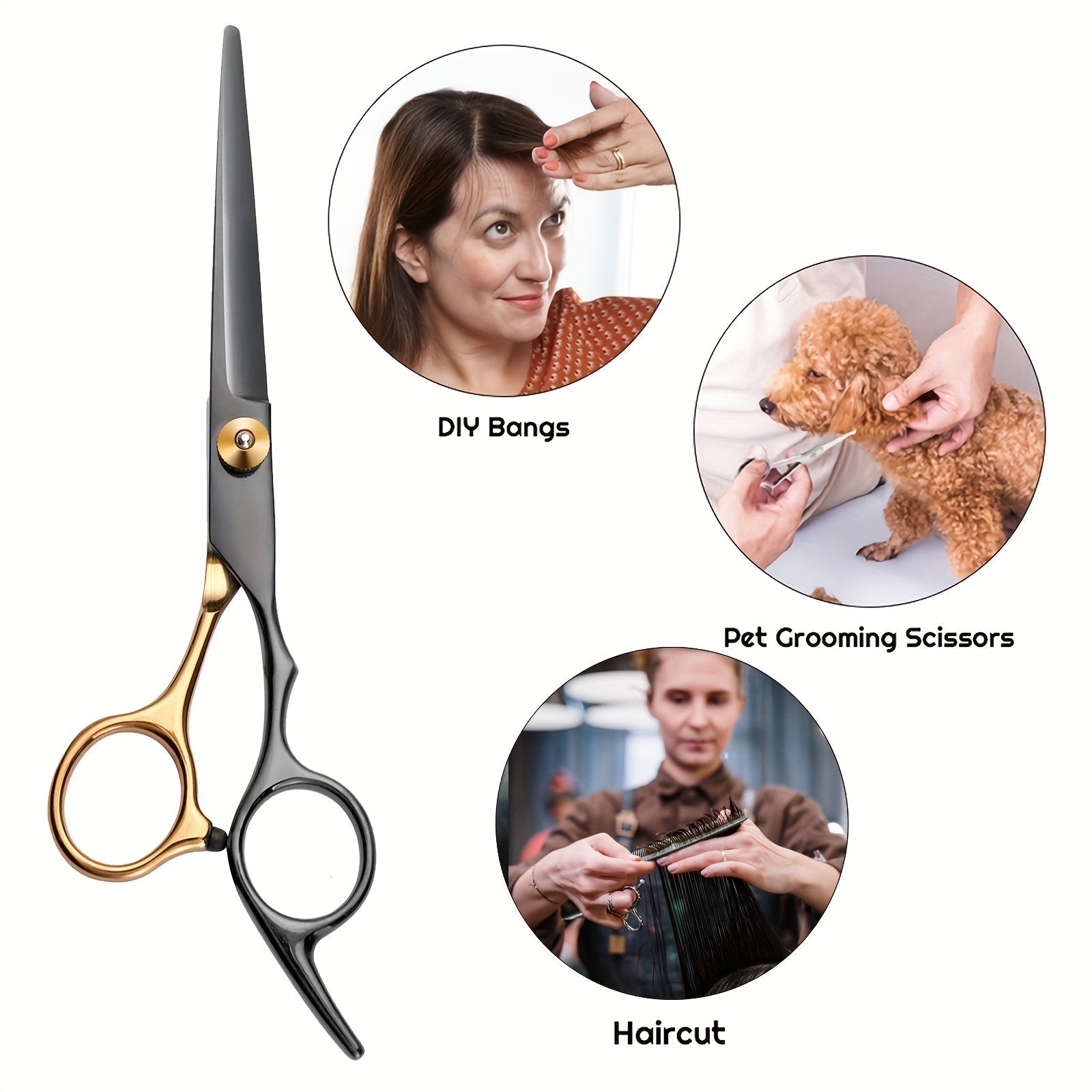 Hair Cutting Scissors, Professional Barber Shears Set with Hair Scissors Thinning Shears, for Men Women Pet - Kenner House Emporium