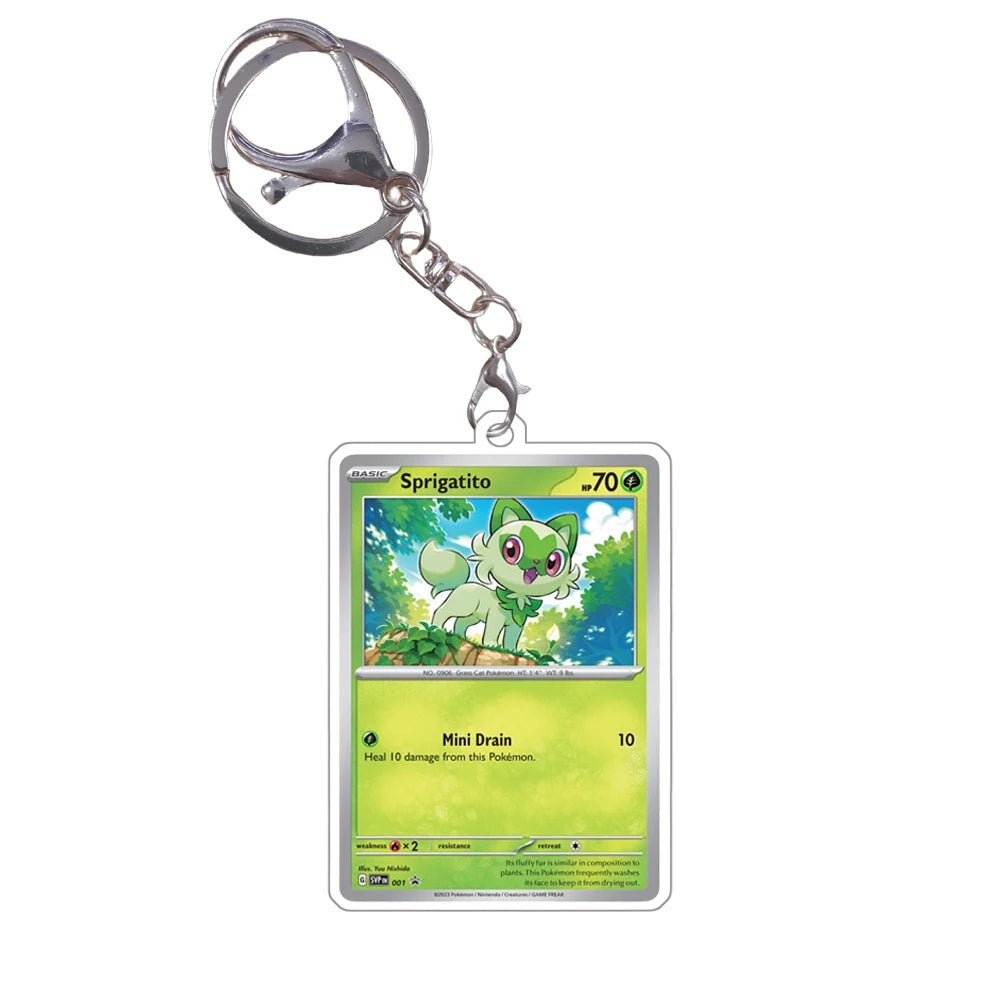 Pokemon Acrylic Small Cards Quaxly Fuecoco Sprigatito Double Sided Pendant Game Props Anime Characters Keychain Game Props Toys - Kenner House Emporium