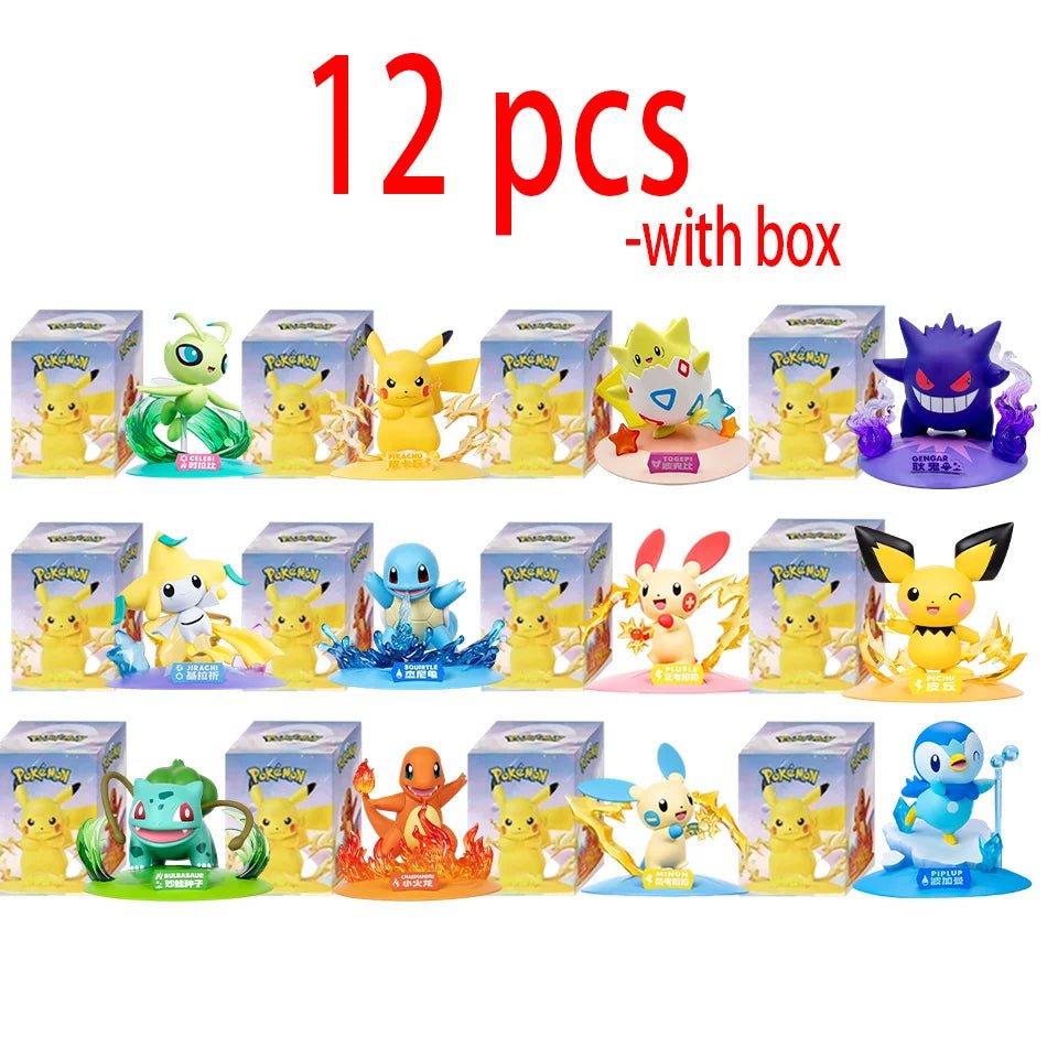 12 Pok é mon Action Dolls Pikachu Blind Box Anime Models Desktop Decorations Pok é mon Toys Children's Birthday Gifts - Kenner House Emporium