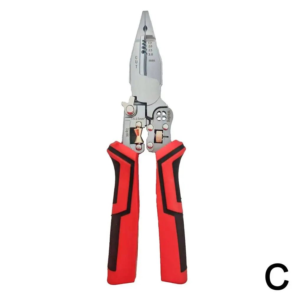 Electrician Plier 9 - in - 1 Multifunctional Versatile Wire Stripping Pliers Electricity Measurement Non - slip Wire Stripping Plier - Kenner House Emporium