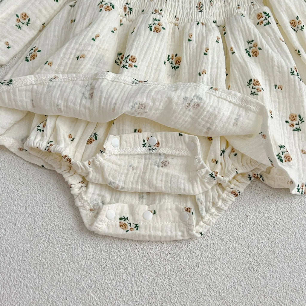 Spring Autumn Infant Kids Baby Girls Long Sleeve Rose Print Sisters Dress Newborn Kids Baby Girls Children Clothes Rompers - Kenner House Emporium