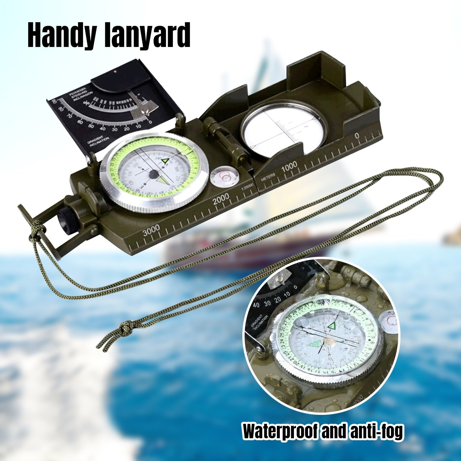 Multifunctional Luminous Dial Waterproof Anti - fog Accurate Compass For Hiking Camp - Kenner House Emporium