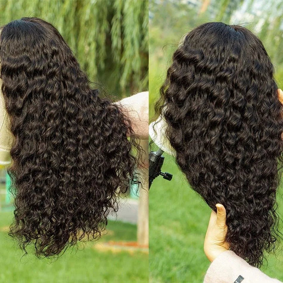 250 Density Wear And Go Water Wave Bob Glueless Wet And Wavy HD Lace Frontal Pre Cut Human Wigs Brazilian Virgin Cheveux Humain - Kenner House Emporium