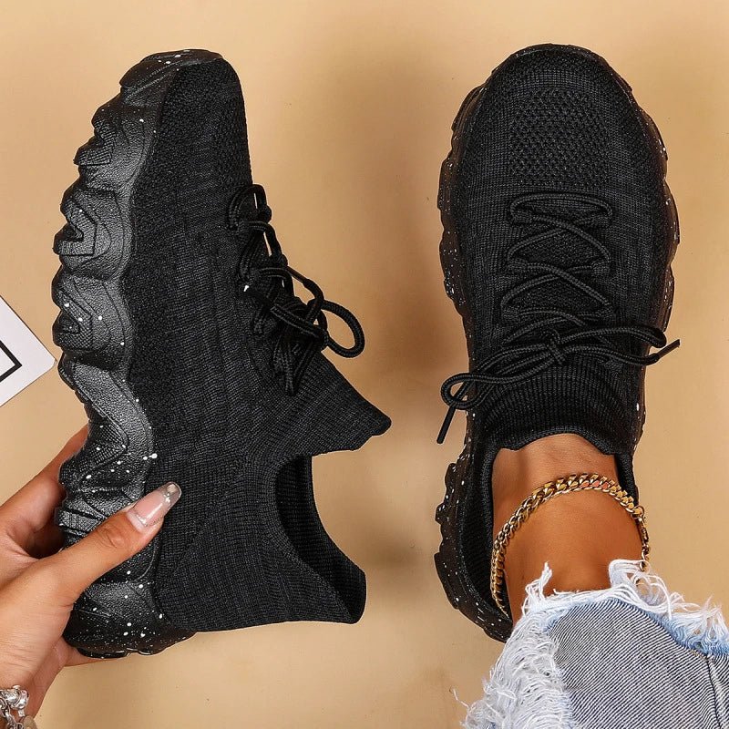 Spring Pink Sneakers Woman Shoes Casual Breathable Mesh Sneakers for Women Platform Slip - on Knitted Socks Sneakers Ladies - Kenner House Emporium