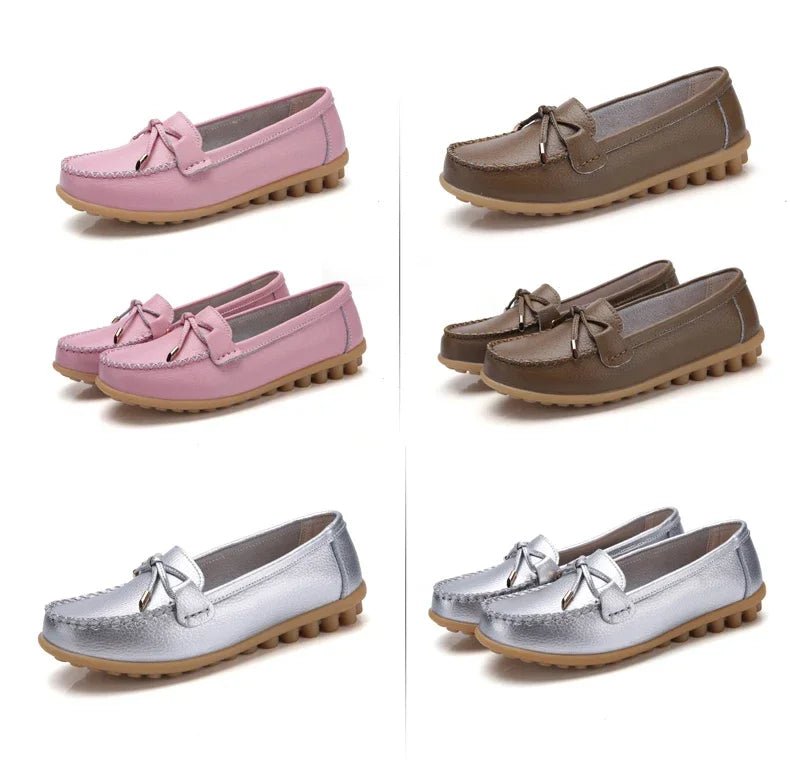 New Woman Flats Shoes Ballet Flat Sneakers Genuine Leather Spring Soft Moccasins Ladies Boat Ballerina Espadrilles Creepers - Kenner House Emporium