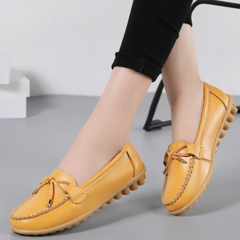 New Woman Flats Shoes Ballet Flat Sneakers Genuine Leather Spring Soft Moccasins Ladies Boat Ballerina Espadrilles Creepers - Kenner House Emporium