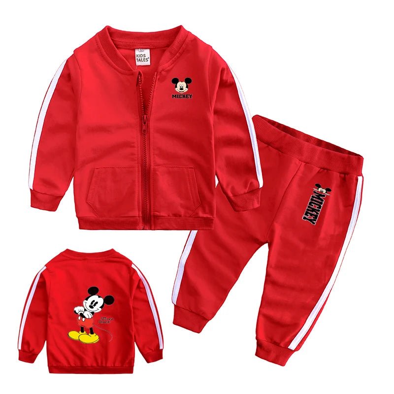 Mickey Baby Girls Boys 2pcs Tracksuit Set Spring Autumn Long Sleeve Zipper Jacket And Pants Outfit for 6 - 18 Months - Kenner House Emporium