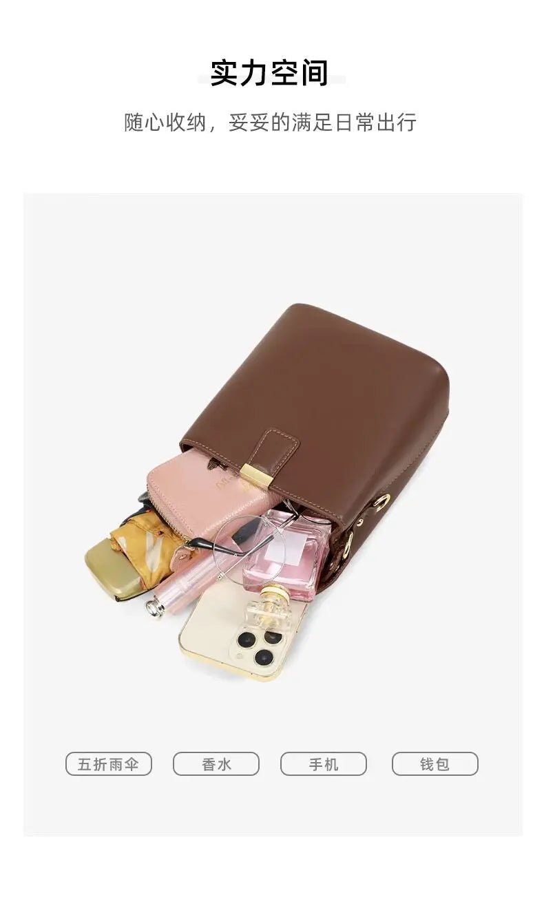 Women's Handbag，This year's popular versatile brown high - end casual crossbody bag is a new model for work and commuting, a bucke - Kenner House Emporium