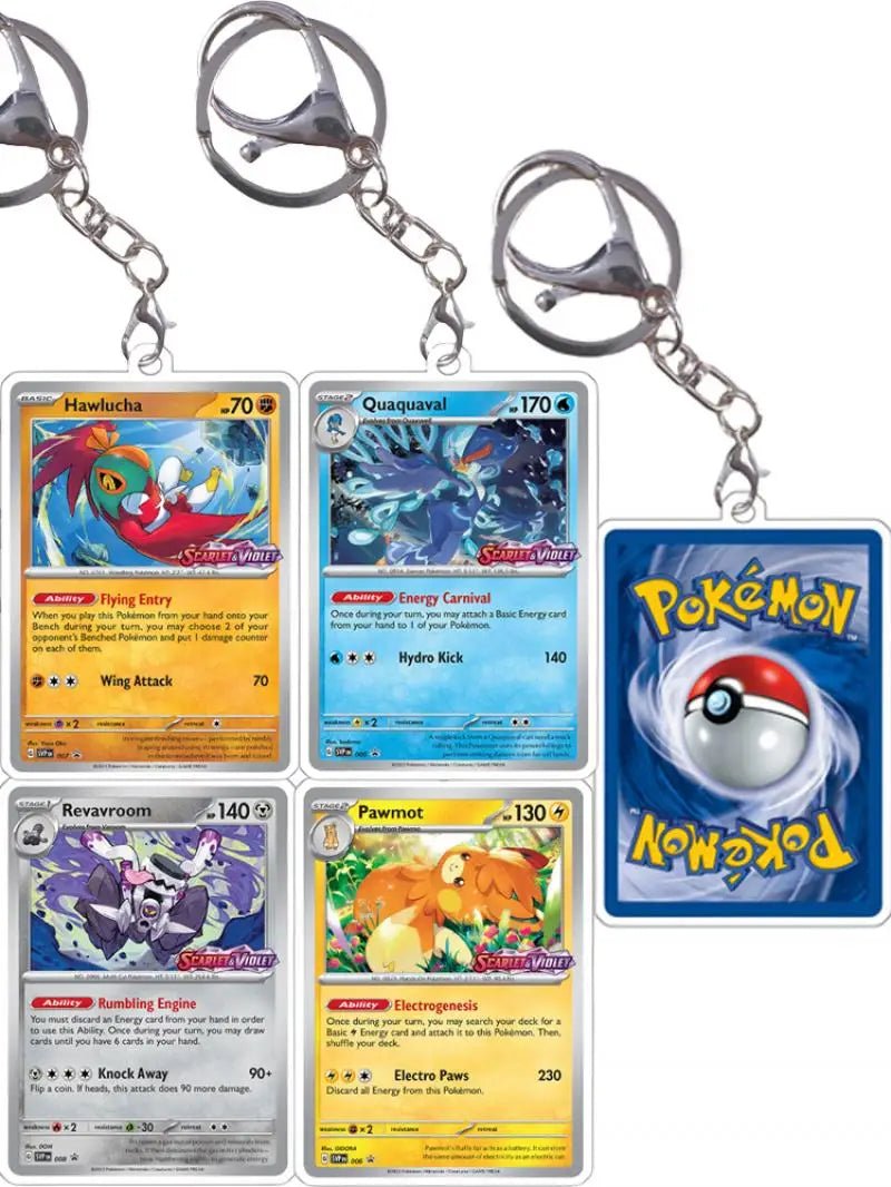 Pokemon Acrylic Small Cards Quaxly Fuecoco Sprigatito Double Sided Pendant Game Props Anime Characters Keychain Game Props Toys - Kenner House Emporium