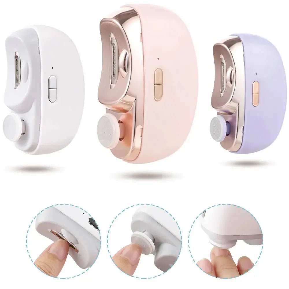 2 In 1 Electric Nail Clippers Manicure Anti - Splash Nail Trimmer For Baby Finger Toe Scissors Pedicure Thick Nails Cutter Tools - Kenner House Emporium