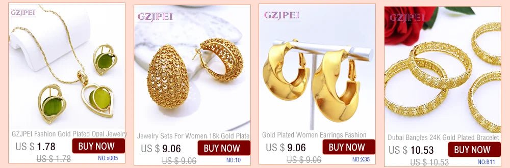 Luxury Dubai Nigeria Gold Color Women Jewelry Set Classic Design 18K Gold Plated Cuban Chain Earring Necklace Ring Bracelet Part - Kenner House Emporium