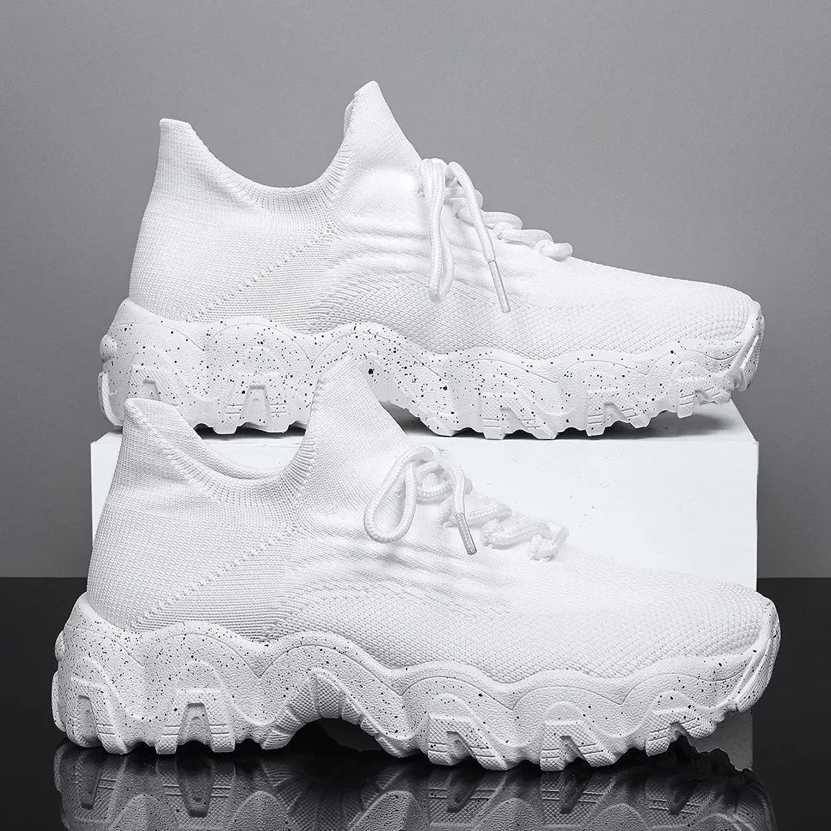 Spring Pink Sneakers Woman Shoes Casual Breathable Mesh Sneakers for Women Platform Slip - on Knitted Socks Sneakers Ladies - Kenner House Emporium