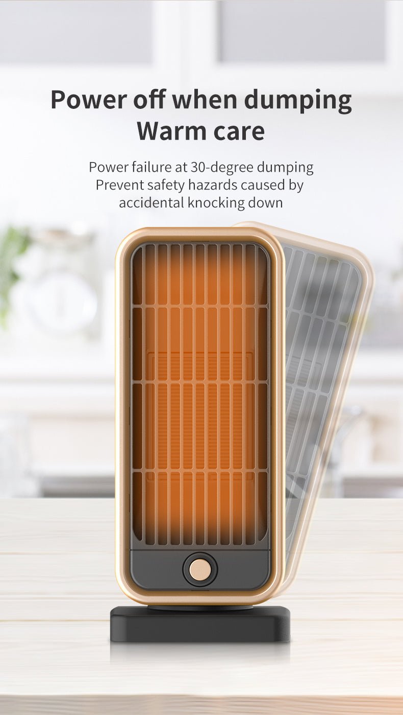 Quiet 500W Ceramic Electric Space Heater, Square Shape, 110 - 130V US Plug, No Energy Efficiency Rating, Tip - over Protection, Portable Heating Equipment for Bedroom, Living Room, Office - Kenner House Emporium