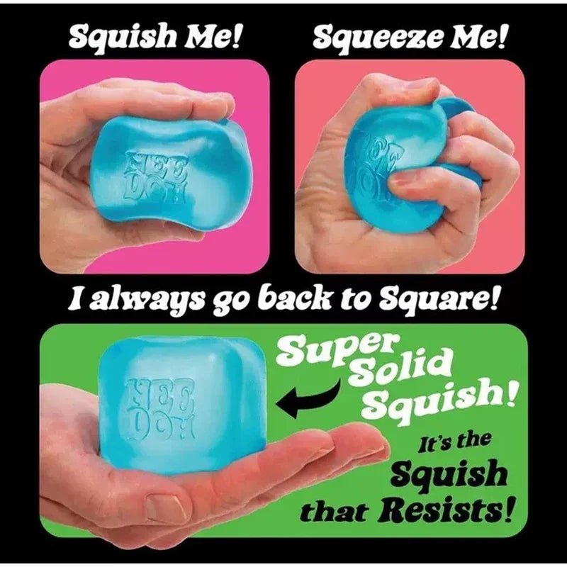 Squishy toys Nee Doh Jellyfish & Cube Squish Toy, Soft Jelly Squeeze Stress Relief Fidget Toy, Sensory NeeDoh for Kids & Adults - Kenner House Emporium