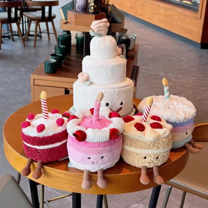 Cute JC Cartoon Cake Plush toys soft soft Doll Stuffed PP Cotton Desktop Ornament Decor Girl Collectible Birthday Surprise Gift - Kenner House Emporium